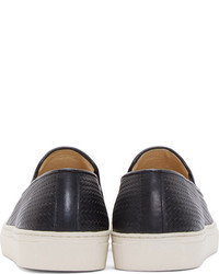 schwarze Slip-On Sneakers aus Leder von Hudson