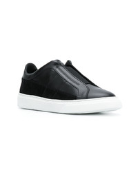 schwarze Slip-On Sneakers aus Leder von Hogan