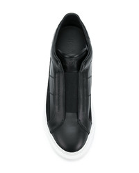 schwarze Slip-On Sneakers aus Leder von Hogan