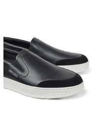 schwarze Slip-On Sneakers aus Leder von Jimmy Choo