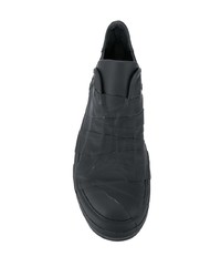 schwarze Slip-On Sneakers aus Leder von Rick Owens
