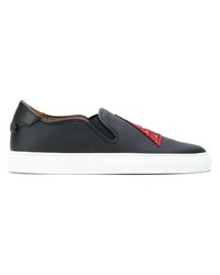 schwarze Slip-On Sneakers aus Leder von Givenchy