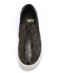 schwarze Slip-On Sneakers aus Leder von Ash