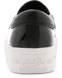 schwarze Slip-On Sneakers aus Leder von Ash