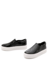 schwarze Slip-On Sneakers aus Leder von Ash