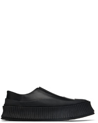 schwarze Slip-On Sneakers aus Leder von Jil Sander