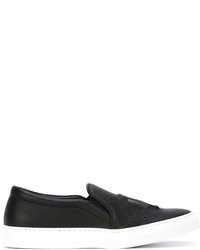 schwarze Slip-On Sneakers aus Leder von Joshua Sanders