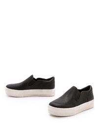 schwarze Slip-On Sneakers aus Leder von Ash