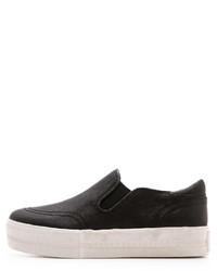 schwarze Slip-On Sneakers aus Leder von Ash