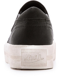 schwarze Slip-On Sneakers aus Leder von Ash