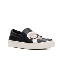 schwarze Slip-On Sneakers aus Leder von Karl Lagerfeld