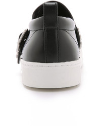 schwarze Slip-On Sneakers aus Leder von Marc by Marc Jacobs