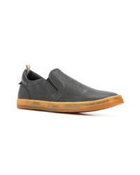 schwarze Slip-On Sneakers aus Leder von Officine Creative