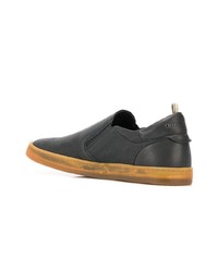 schwarze Slip-On Sneakers aus Leder von Officine Creative