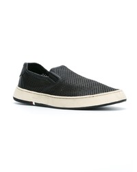 schwarze Slip-On Sneakers aus Leder von OSKLEN