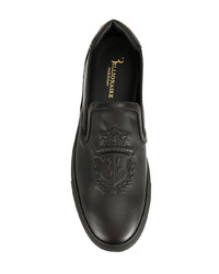 schwarze Slip-On Sneakers aus Leder von Billionaire