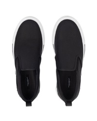 schwarze Slip-On Sneakers aus Leder von Dolce & Gabbana