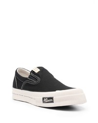 schwarze Slip-On Sneakers aus Leder von VISVIM