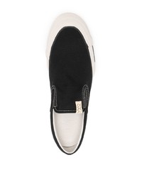 schwarze Slip-On Sneakers aus Leder von VISVIM