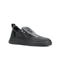 schwarze Slip-On Sneakers aus Leder von Bruno Bordese