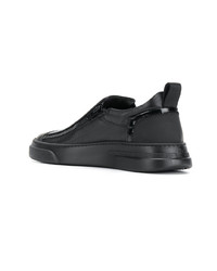 schwarze Slip-On Sneakers aus Leder von Bruno Bordese