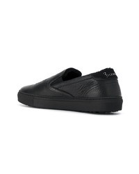 schwarze Slip-On Sneakers aus Leder von Billionaire