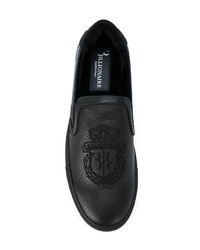 schwarze Slip-On Sneakers aus Leder von Billionaire