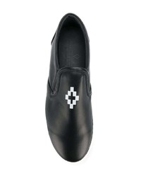 schwarze Slip-On Sneakers aus Leder von Marcelo Burlon County of Milan