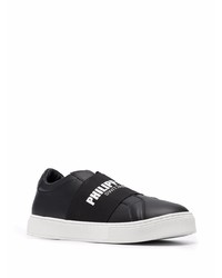 schwarze Slip-On Sneakers aus Leder von Philipp Plein