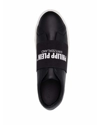 schwarze Slip-On Sneakers aus Leder von Philipp Plein