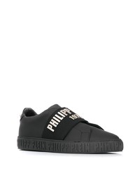 schwarze Slip-On Sneakers aus Leder von Philipp Plein