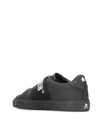 schwarze Slip-On Sneakers aus Leder von Philipp Plein