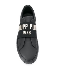 schwarze Slip-On Sneakers aus Leder von Philipp Plein