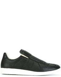schwarze Slip-On Sneakers aus Leder von Maison Margiela