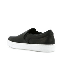 schwarze Slip-On Sneakers aus Leder von Kazuyuki Kumagai