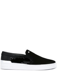 schwarze Slip-On Sneakers aus Leder von MICHAEL Michael Kors