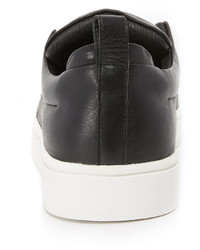 schwarze Slip-On Sneakers aus Leder von Sol Sana