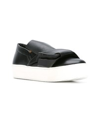 schwarze Slip-On Sneakers aus Leder von N°21