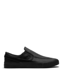 schwarze Slip-On Sneakers aus Leder von Nike