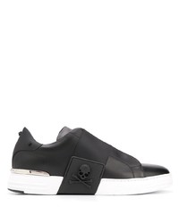 schwarze Slip-On Sneakers aus Leder von Philipp Plein