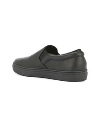 schwarze Slip-On Sneakers aus Leder von Kazuyuki Kumagai