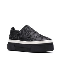 schwarze Slip-On Sneakers aus Leder von AGL