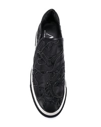 schwarze Slip-On Sneakers aus Leder von AGL