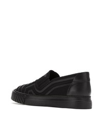 schwarze Slip-On Sneakers aus Leder von Emporio Armani