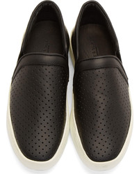 schwarze Slip-On Sneakers aus Leder von Rag and Bone