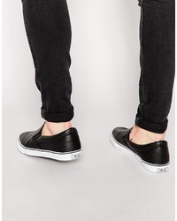 schwarze Slip-On Sneakers aus Leder von Rock & Religion