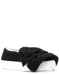 schwarze Slip-On Sneakers aus Leder von Joshua Sanders