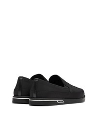 schwarze Slip-On Sneakers aus Leder von Prada