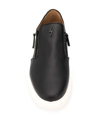 schwarze Slip-On Sneakers aus Leder von Giuseppe Zanotti