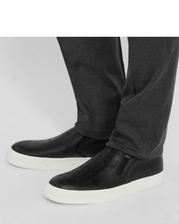 schwarze Slip-On Sneakers aus Leder von Alexander McQueen